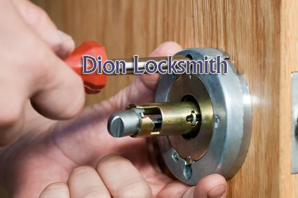 Locksmith working on a door lock